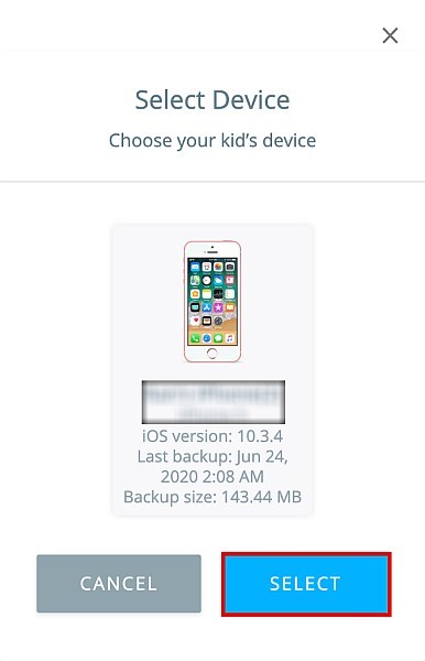 select the ios device
