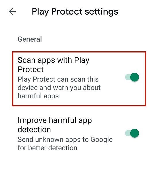 disable the play protect