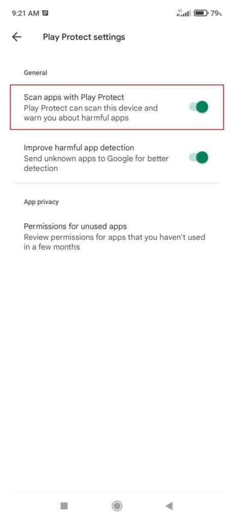 Step 2: Turn Off the App Scanning Feature