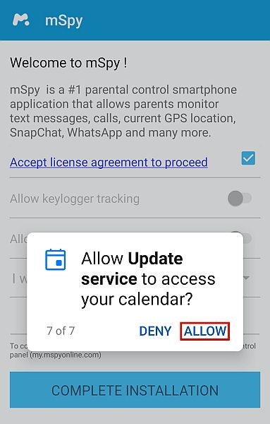 Step 4: Give the mSpy Permissions