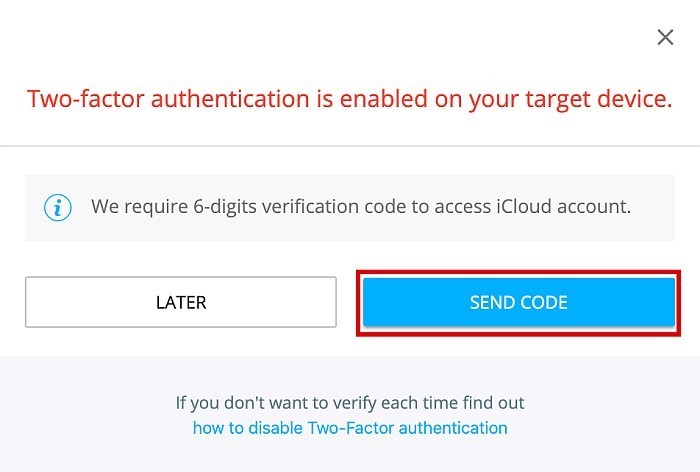 send verification code