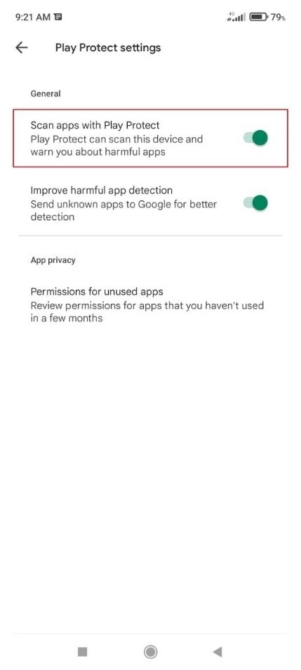 disable android play protect