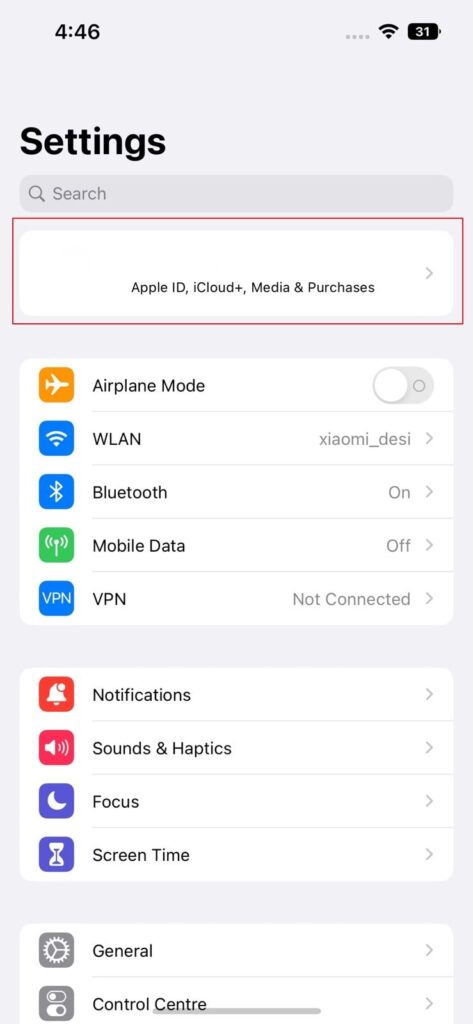 Use iCloud to Transfer Messages from One Device to Another step 1