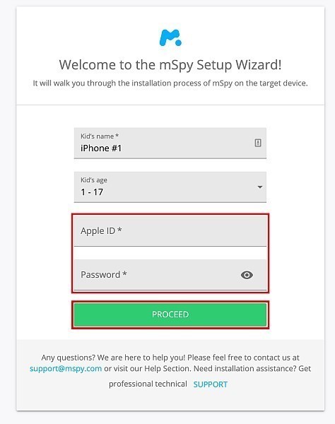 Track a iPhone Without a SIM Card with mSpy - Step 2