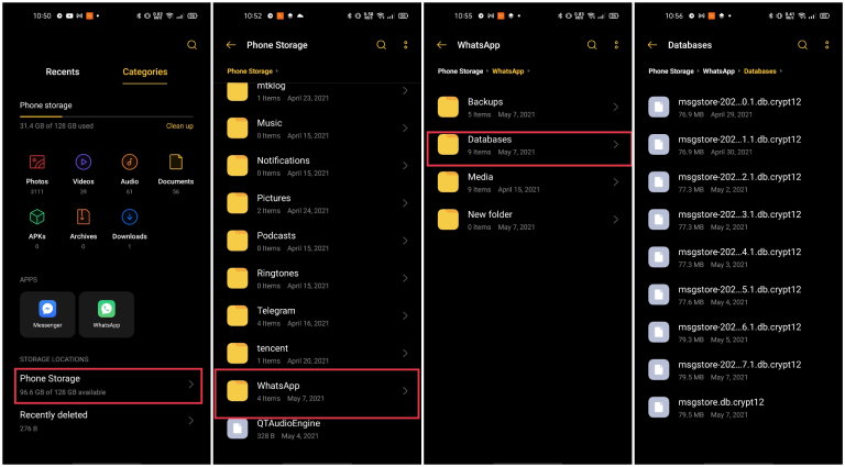 Restoring from a Local Backup Rename File